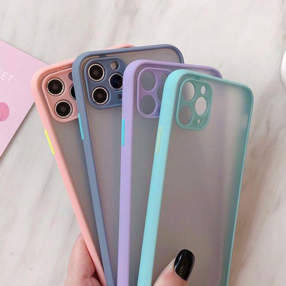 Shockproof Bumper Phone Case Translucent Fashion Phone case Matte Smooth Feel Phone Case for iPhone 15