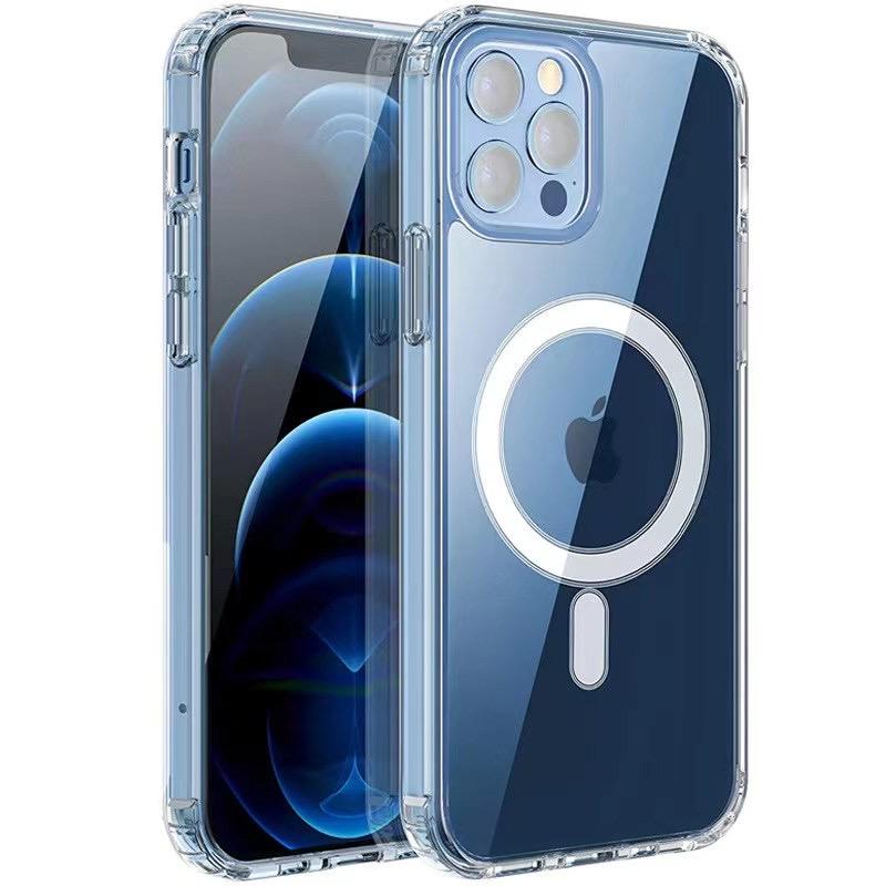 Clear wireless charging phone case Transparent TPU magnetic suction Phone Cases For iPone15